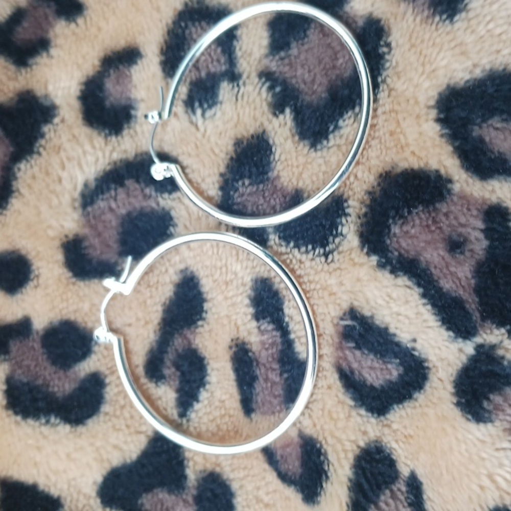 Elegant  Silver Hoops